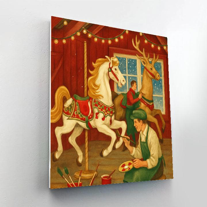 Snowbound Carousel Barn Workshop paint by number