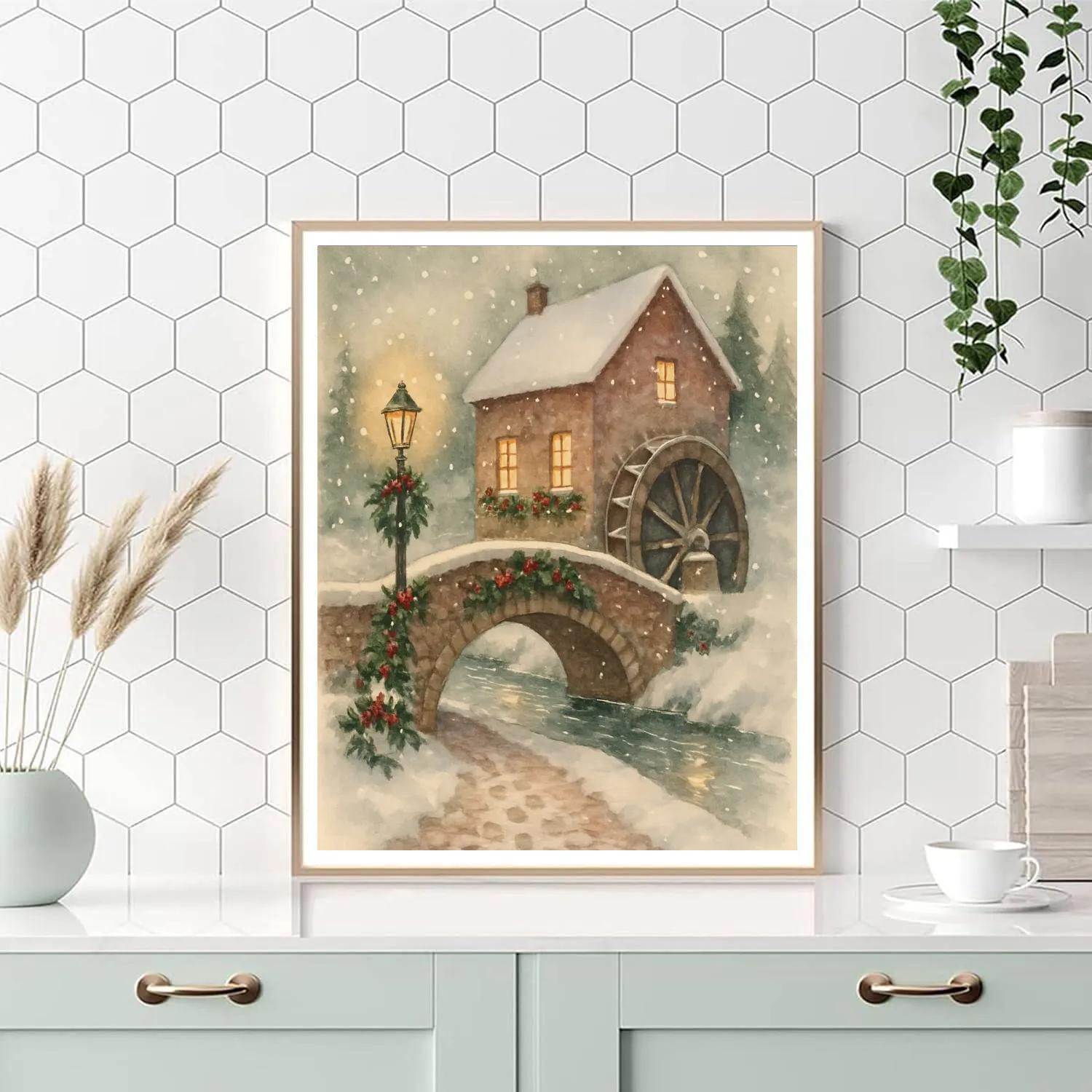 Holly Arch Bridge To The Winter Mill Numbered painting kits