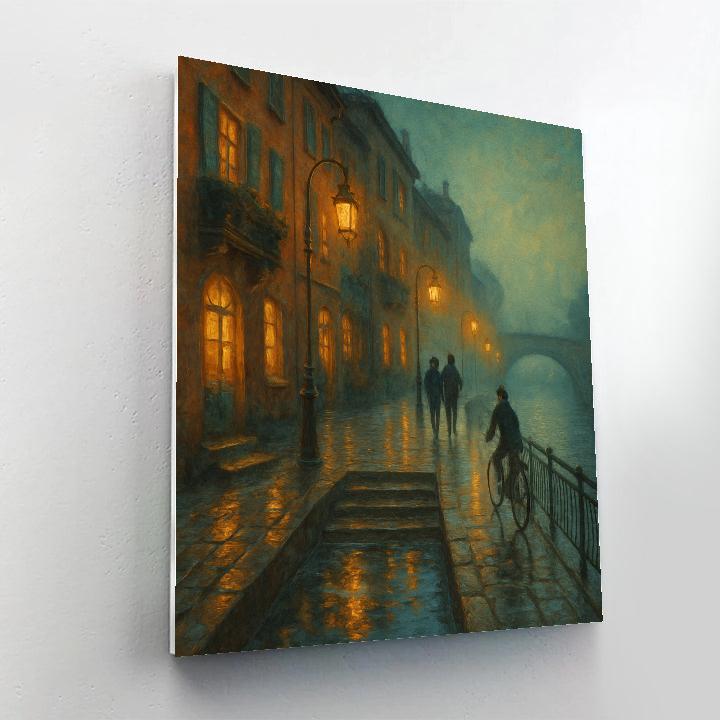 Lantern Mist Over The Riverside Steps Numbered painting kits