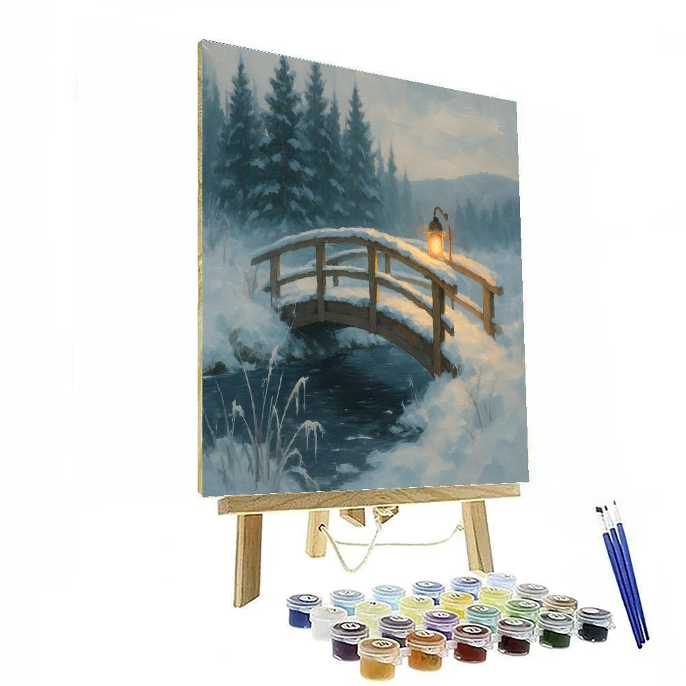 Lantern Light On The Cedar Footbridge Numbered painting kits