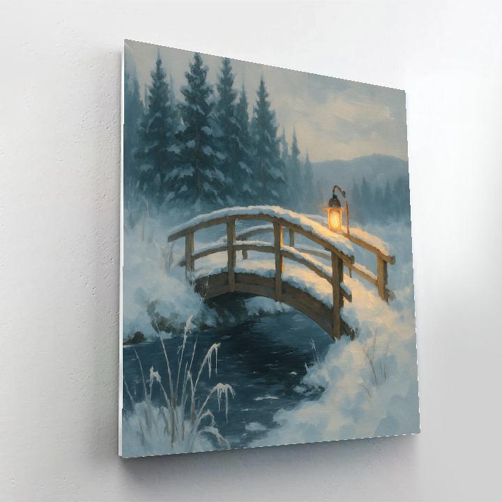 Lantern Light On The Cedar Footbridge Numbered painting kits