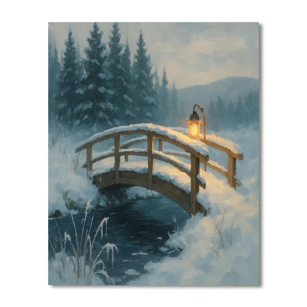 Lantern Light On The Cedar Footbridge Numbered painting kits