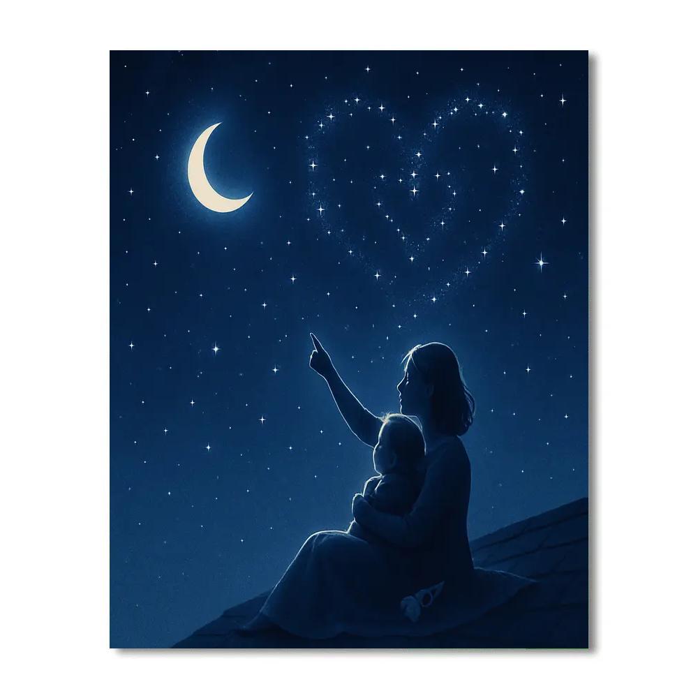 Orbiting Lullaby Night Sky painting number kit