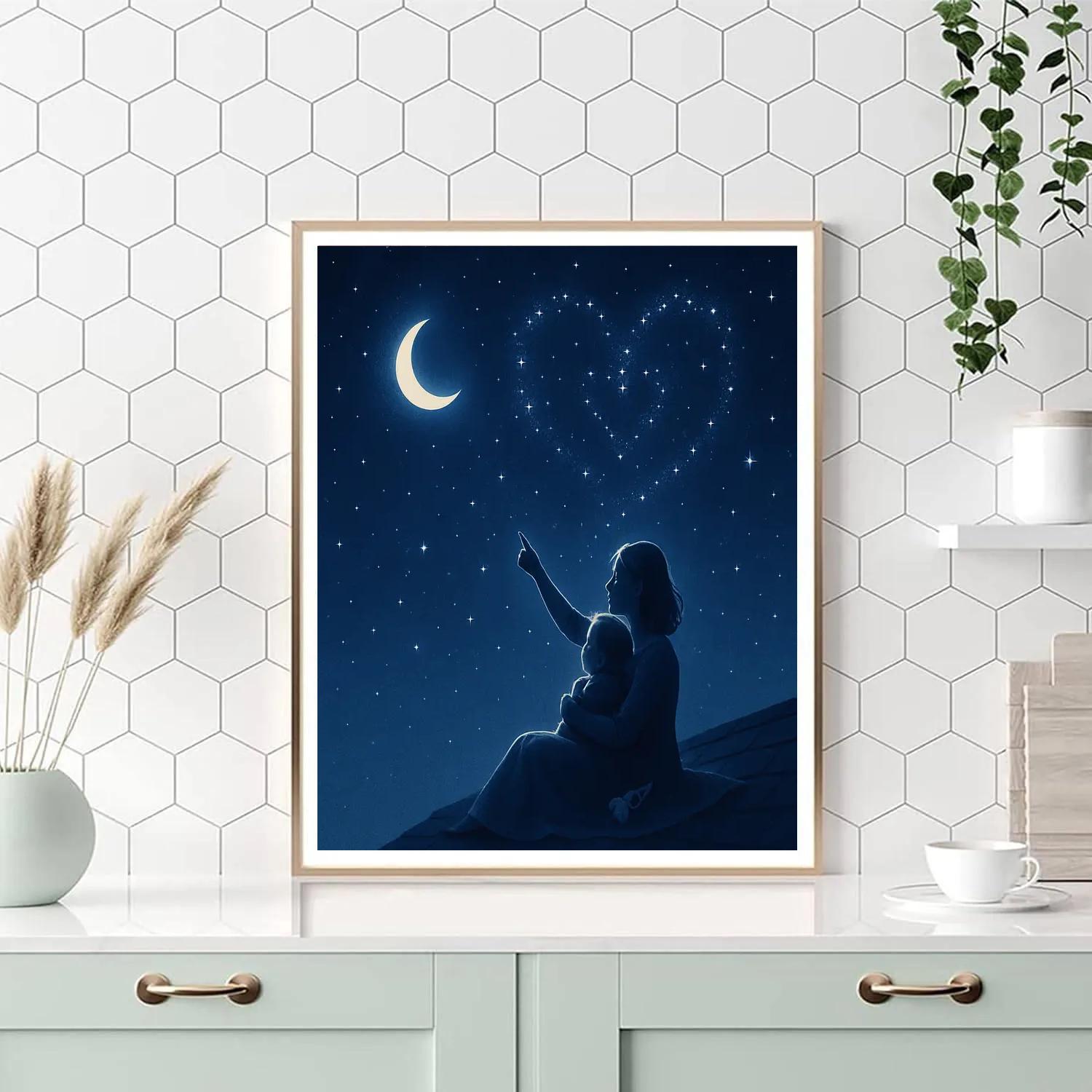 Orbiting Lullaby Night Sky painting number kit