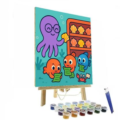 Coral Library Run By A Gentle Octopus Number painting