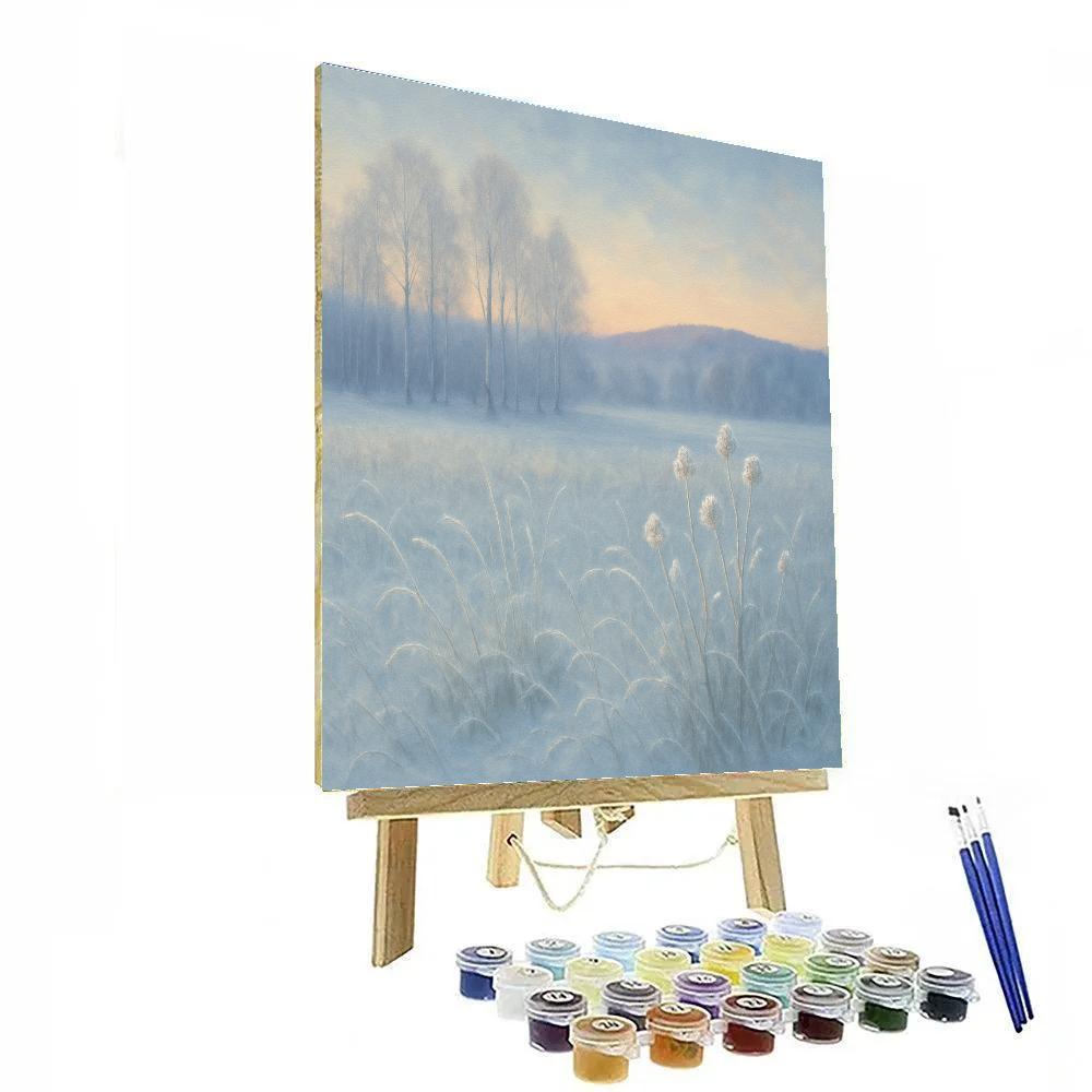 Frost Meadow Under Lavender Dawn paint by number