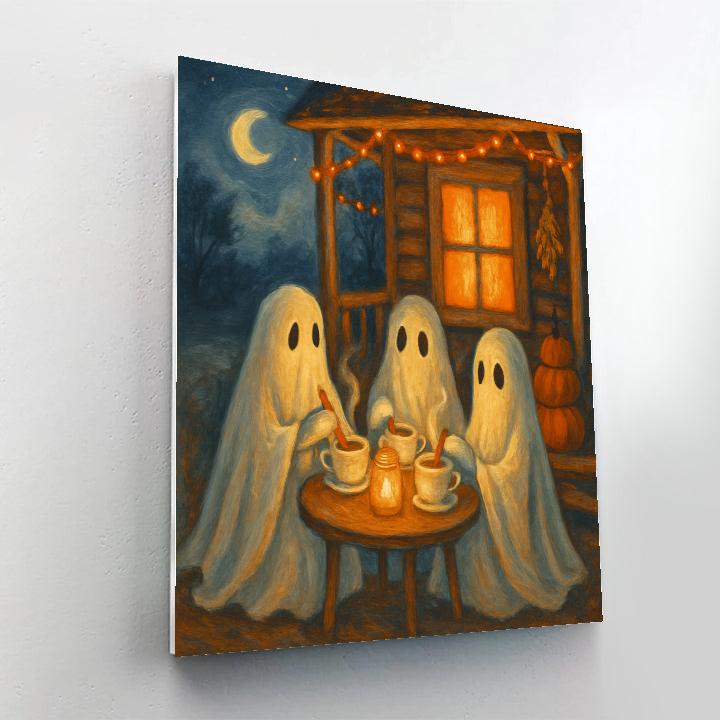 Moonlit Teacup Seance On The Porch Painting by numbers kit