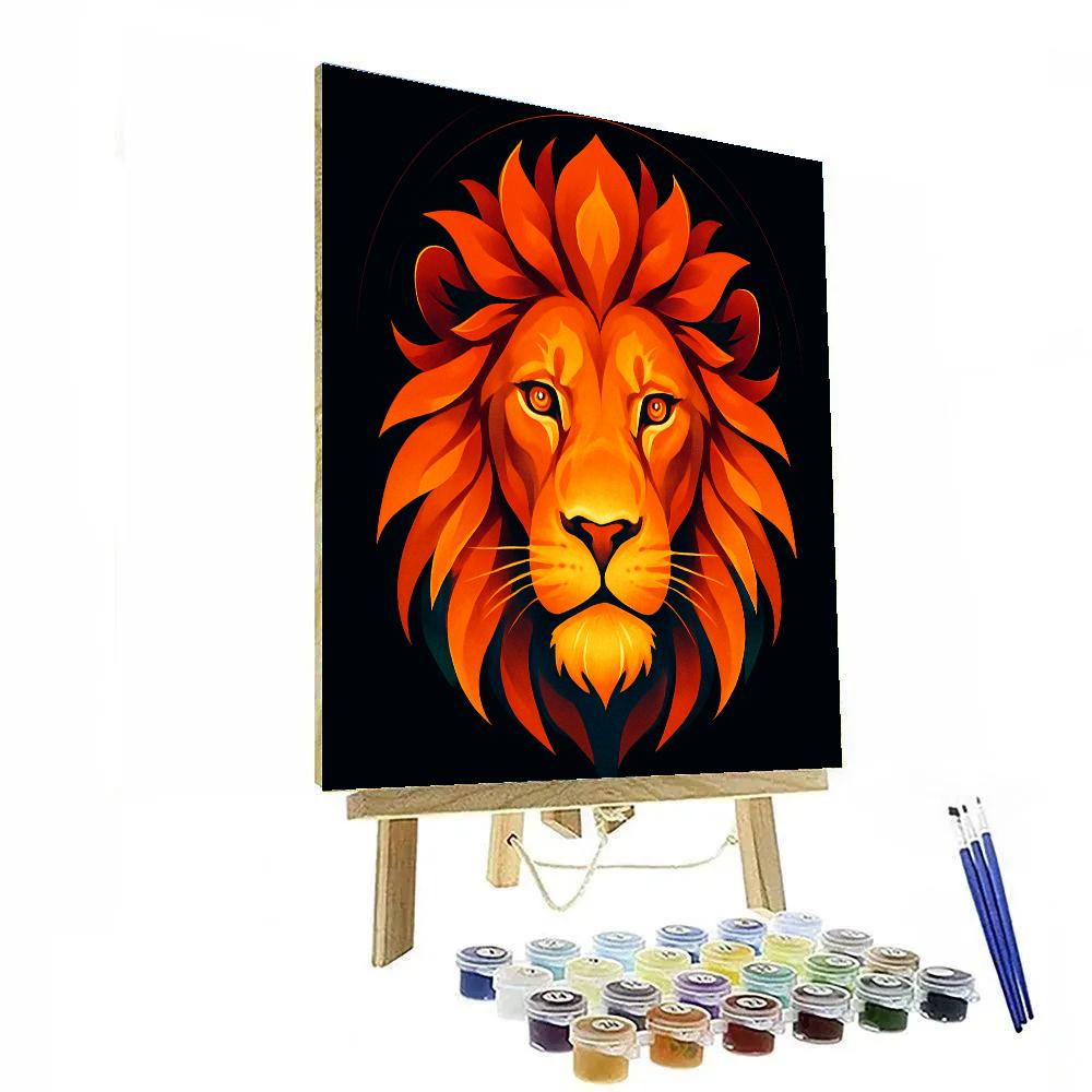 Solar Flare Crown Lion Paint by numbers art