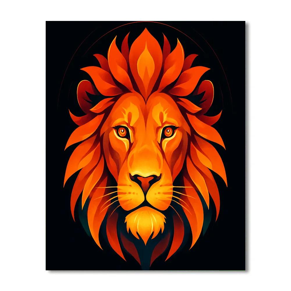 Solar Flare Crown Lion Paint by numbers art
