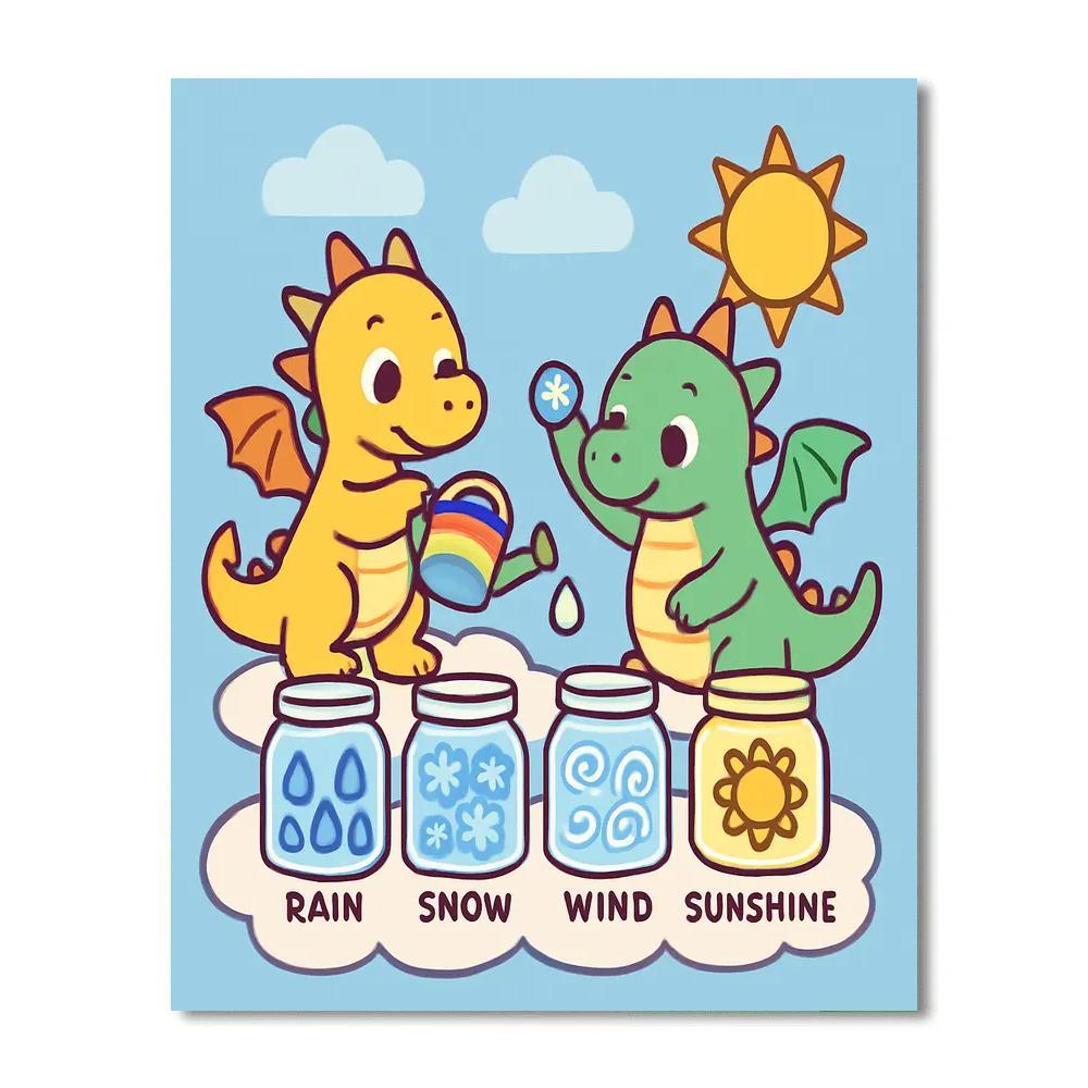 Sky Garden Dragons Sorting Weather Seeds Paint by numbers kits