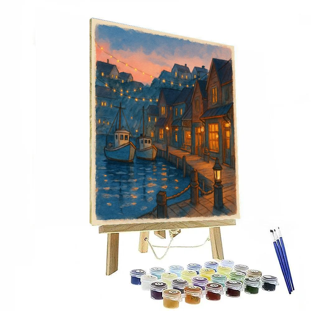 Harbor Quilt Of Boats And Windowlight Paint by numbers kits