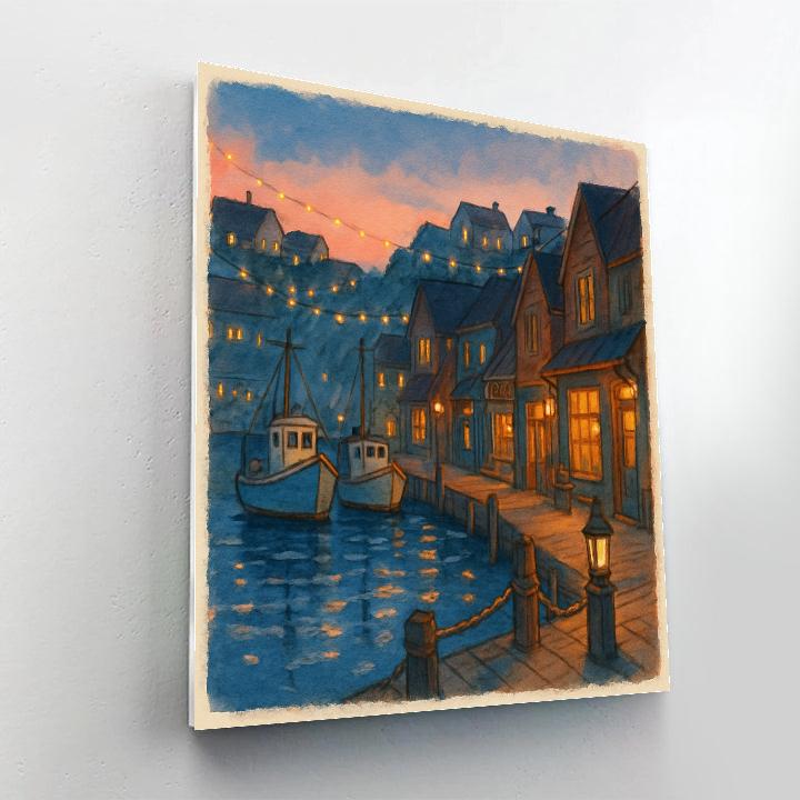 Harbor Quilt Of Boats And Windowlight Paint by numbers kits