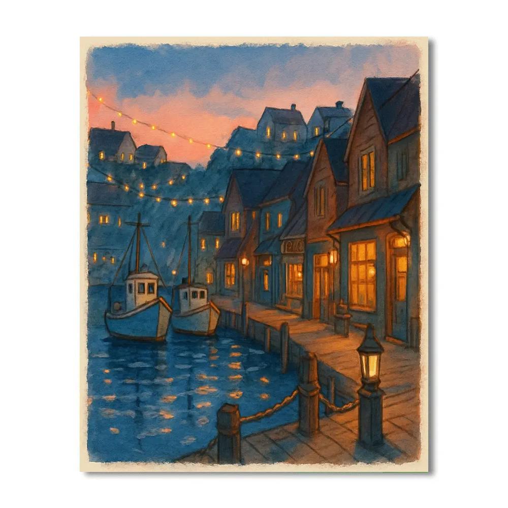 Harbor Quilt Of Boats And Windowlight Paint by numbers kits