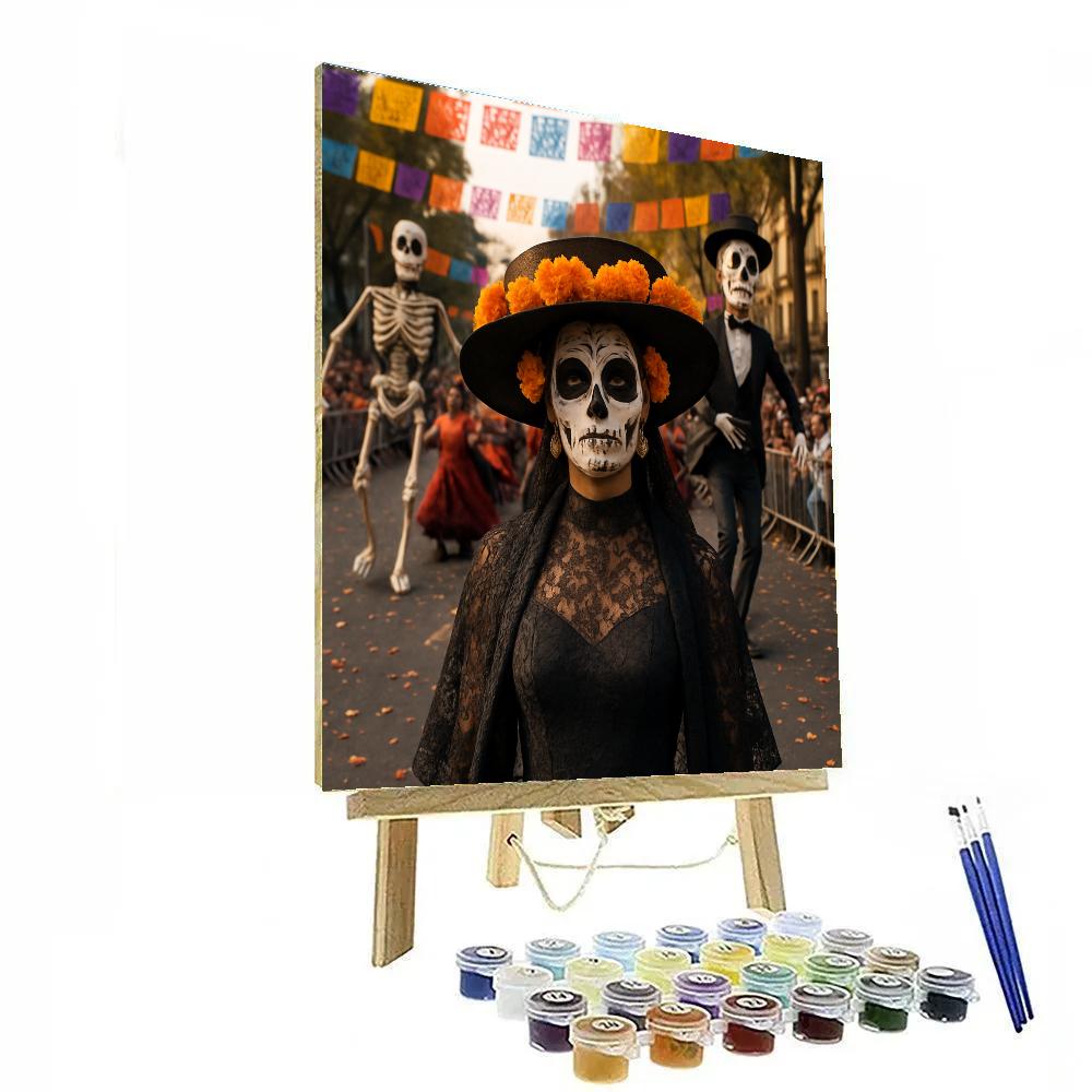 Day Of The Dead Parade On Paseo De La Reforma Mexico City DIY paint by numbers