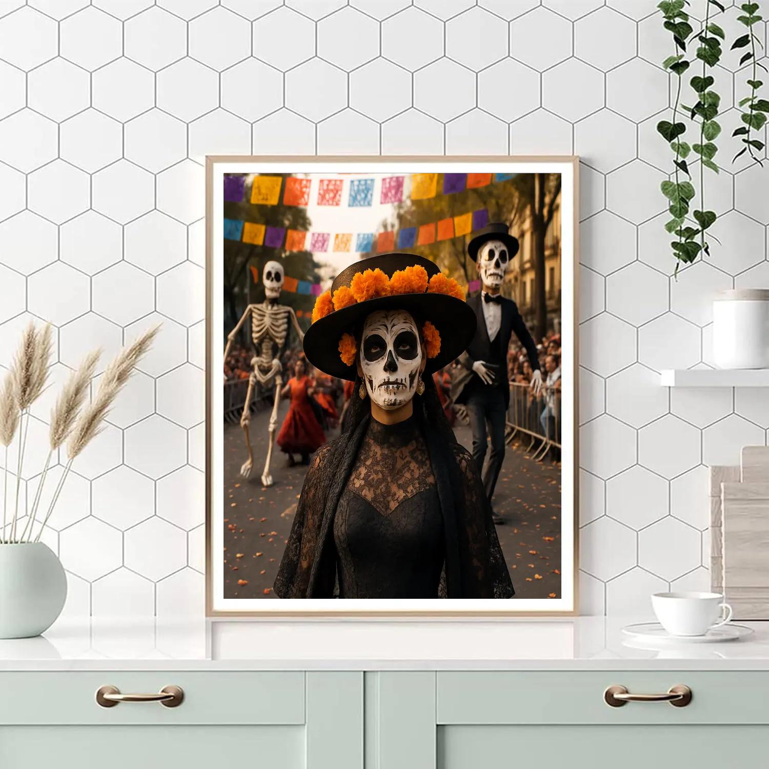 Day Of The Dead Parade On Paseo De La Reforma Mexico City DIY paint by numbers