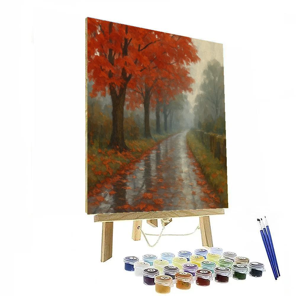 Rainwashed Maple Lane Number painting
