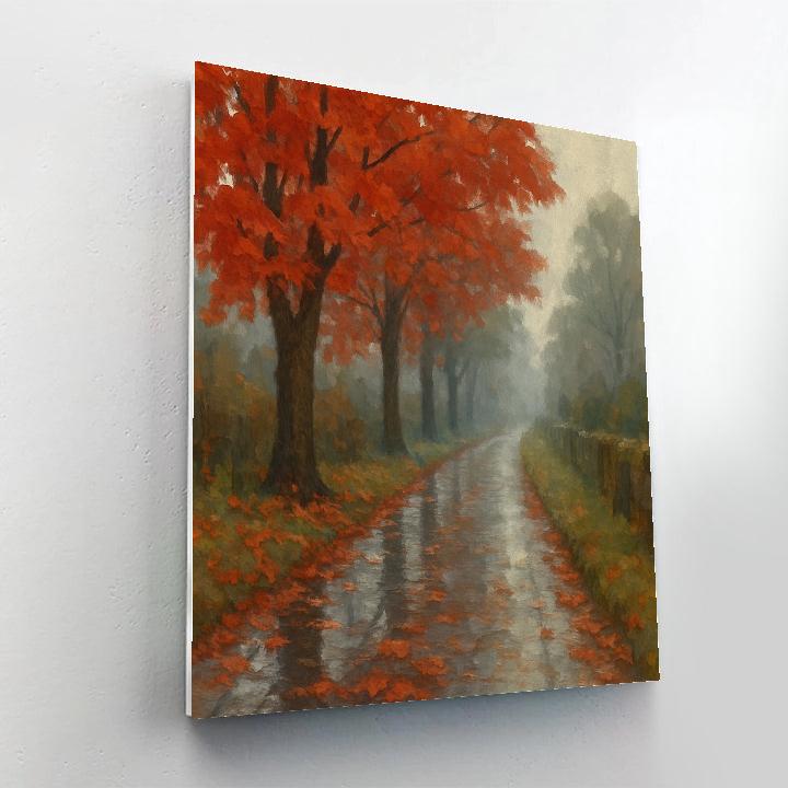 Rainwashed Maple Lane Number painting