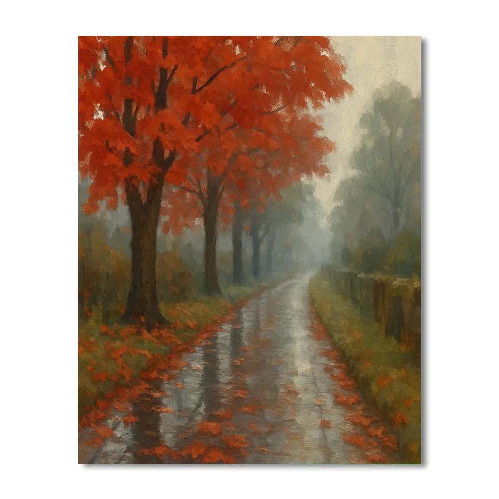 Rainwashed Maple Lane Number painting