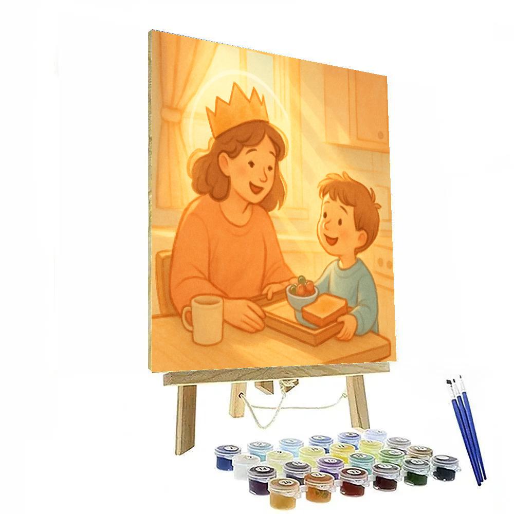 Paper Crown Mothers Day Breakfast DIY paint by numbers