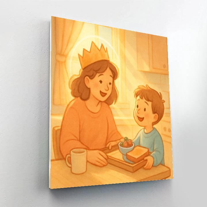 Paper Crown Mothers Day Breakfast DIY paint by numbers
