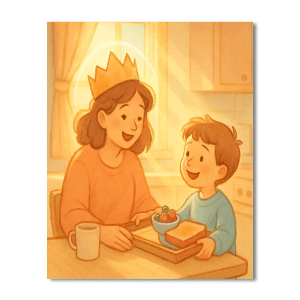 Paper Crown Mothers Day Breakfast DIY paint by numbers