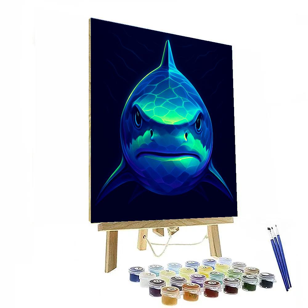 Neon Tidal Shark Stare paint by number
