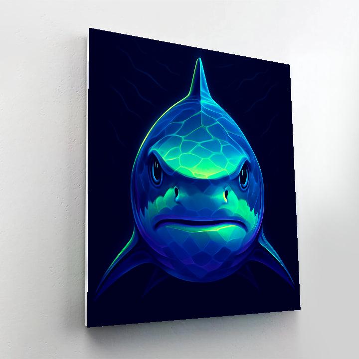 Neon Tidal Shark Stare paint by number