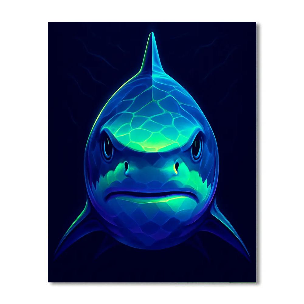 Neon Tidal Shark Stare paint by number