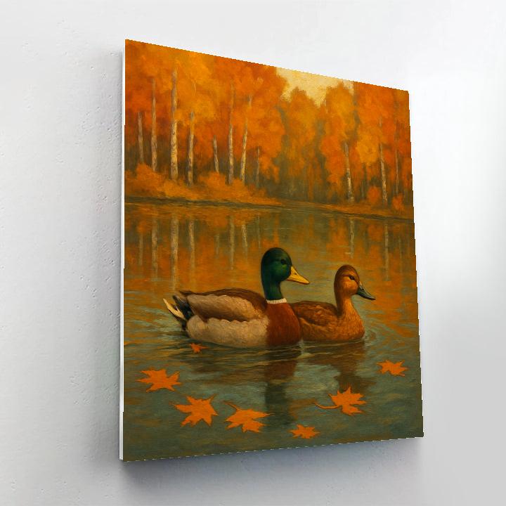 Autumn Leaves On Mirror Lake paint by numbers
