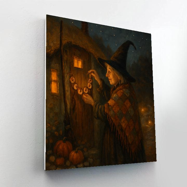 Witch Cottage Under A Quilted Sky Painting by numbers kit