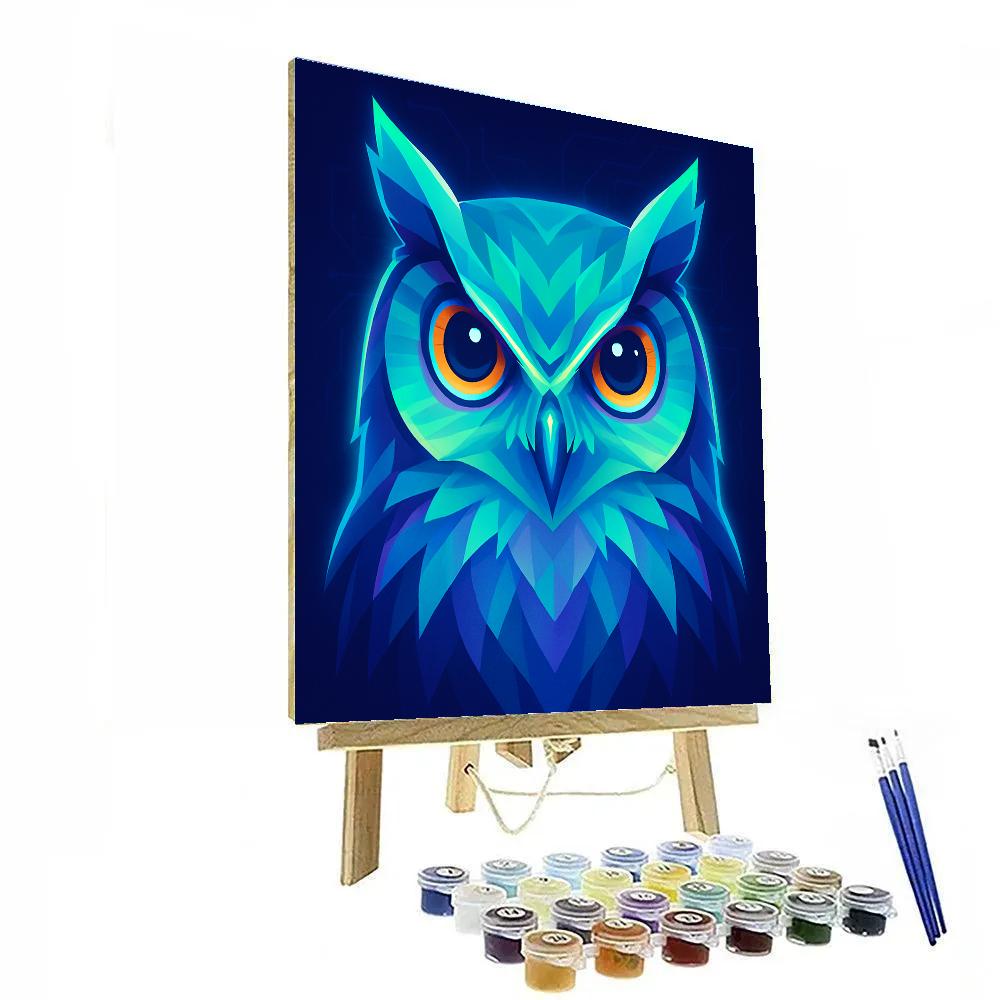 Aurora Circuit Owl paint by number