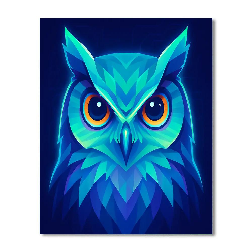 Aurora Circuit Owl paint by number