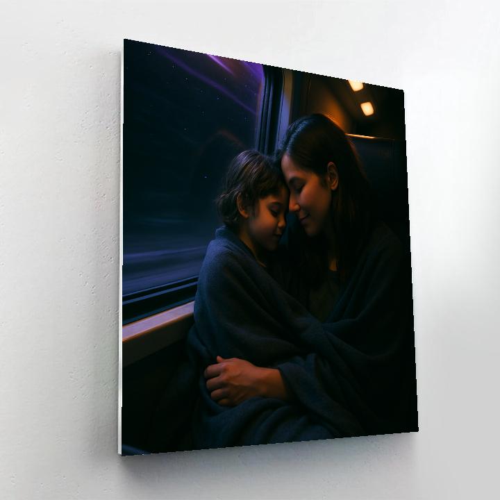 Night Train Window Reflection Hug Paint by numbers art