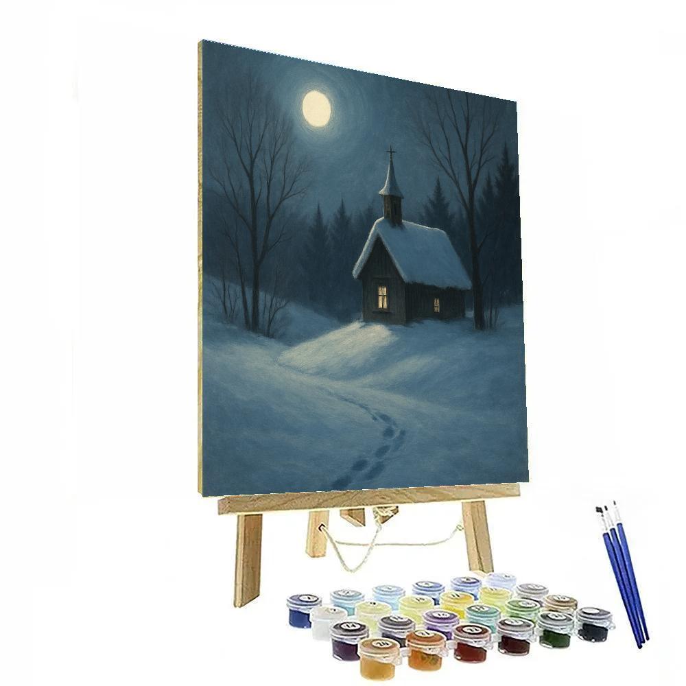 Moonlit Chapel In The Quiet Hollow Number painting