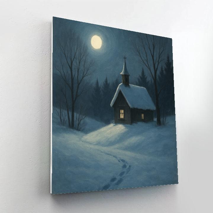 Moonlit Chapel In The Quiet Hollow Number painting
