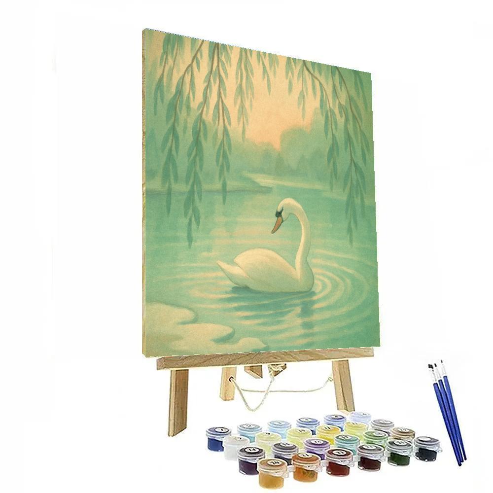 Spring Thaw At The Willow Pond Paint by numbers art