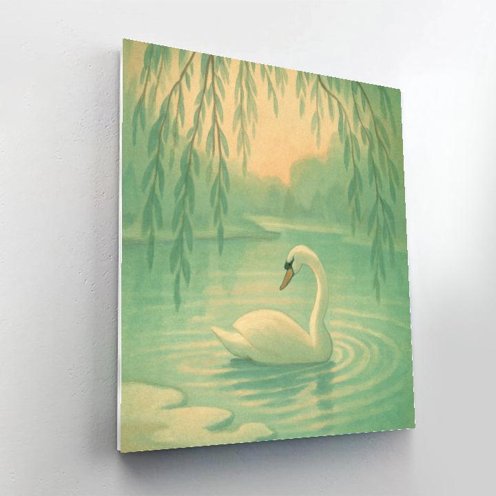 Spring Thaw At The Willow Pond Paint by numbers art
