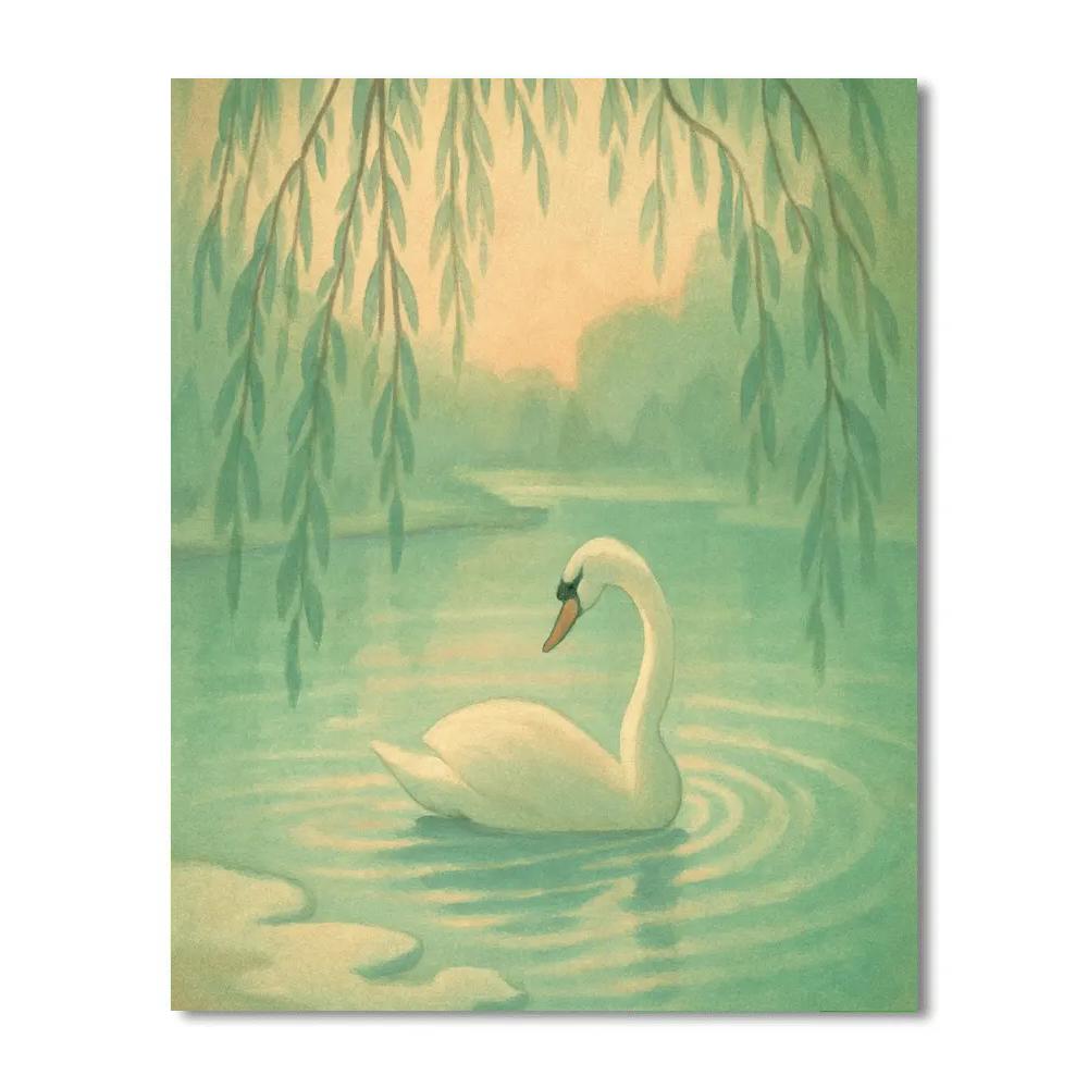 Spring Thaw At The Willow Pond Paint by numbers art