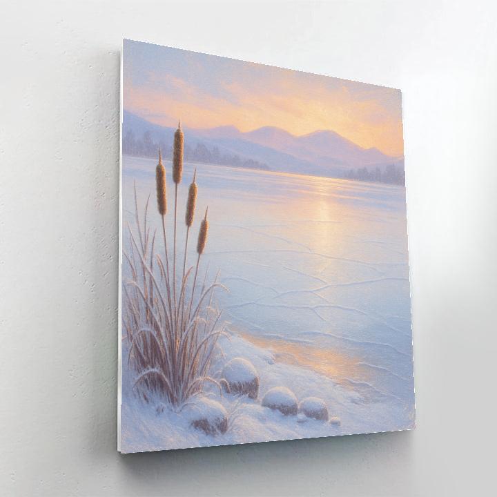 Golden Hour Over The Ice Mirror Lake painting number kit