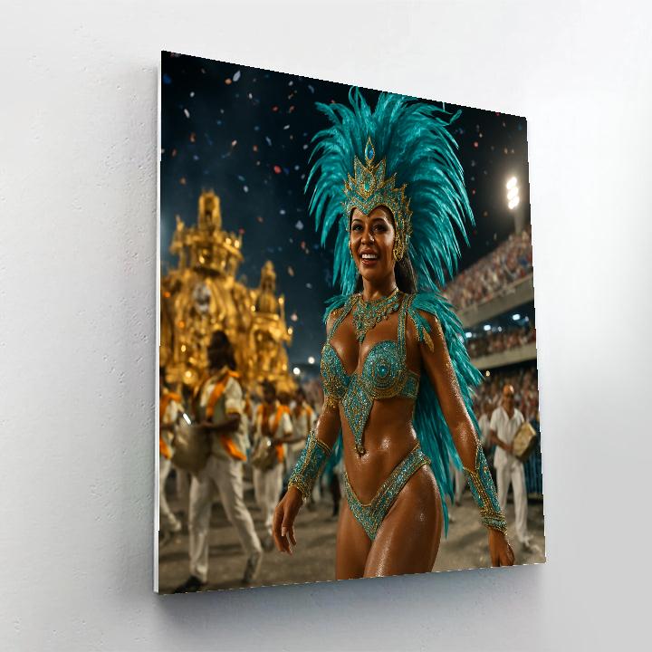 Rio Carnival Sambadrome Night Parade Close Up painting number kit