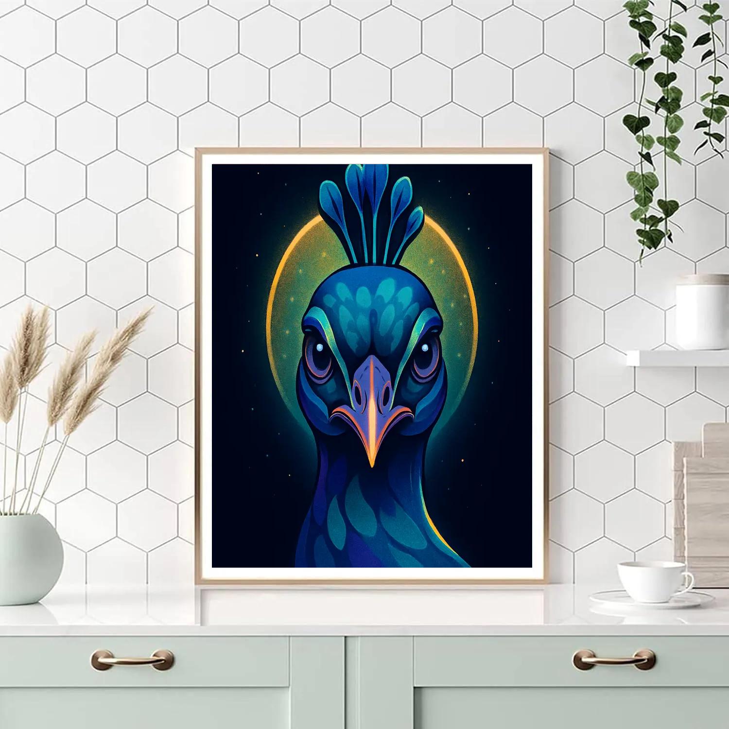 Cosmic Bloom Peacock Gaze Paint by numbers kits