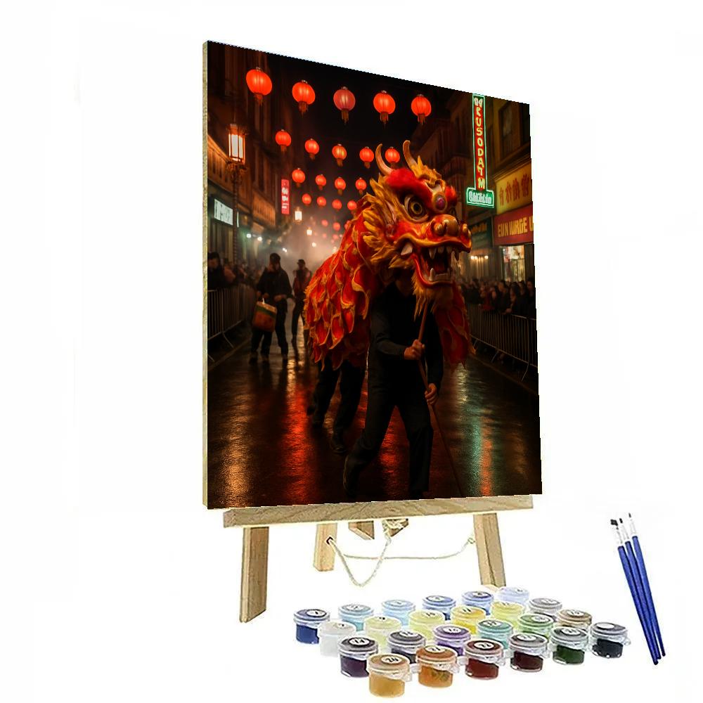 Lunar New Year Dragon Dance In Chinatown San Francisco Painting by numbers kit