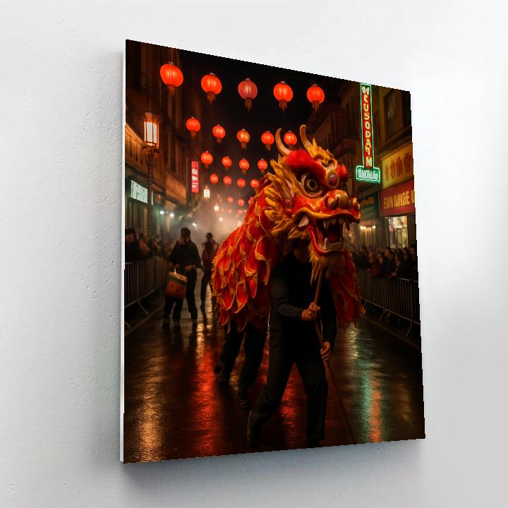 Lunar New Year Dragon Dance In Chinatown San Francisco Painting by numbers kit