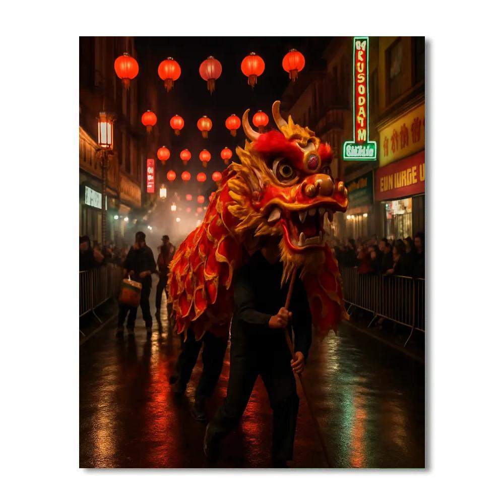 Lunar New Year Dragon Dance In Chinatown San Francisco Painting by numbers kit