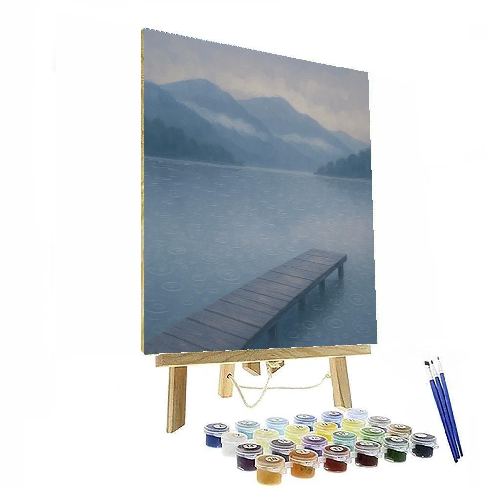 Rain Kissed Lake And Distant Mountains painting number kit
