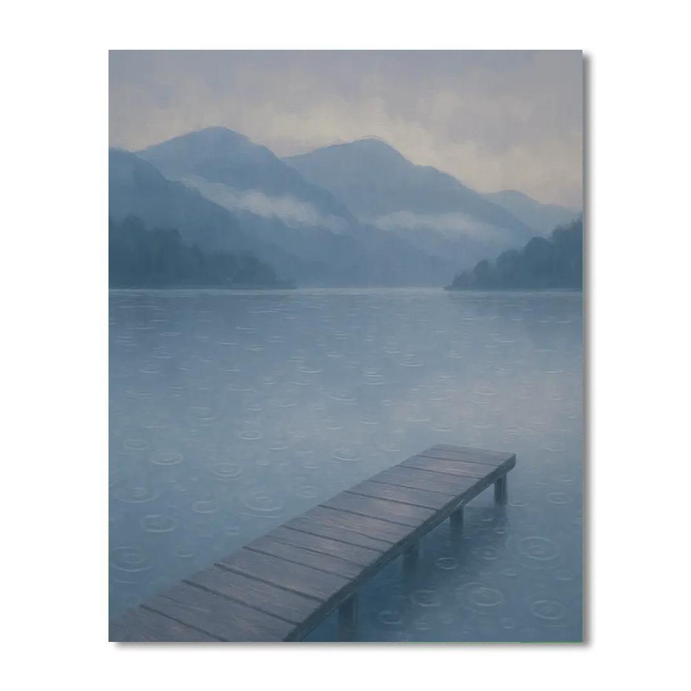 Rain Kissed Lake And Distant Mountains painting number kit