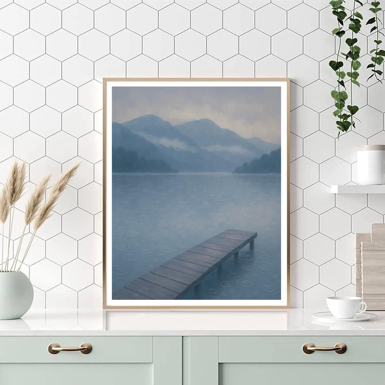 Rain Kissed Lake And Distant Mountains painting number kit