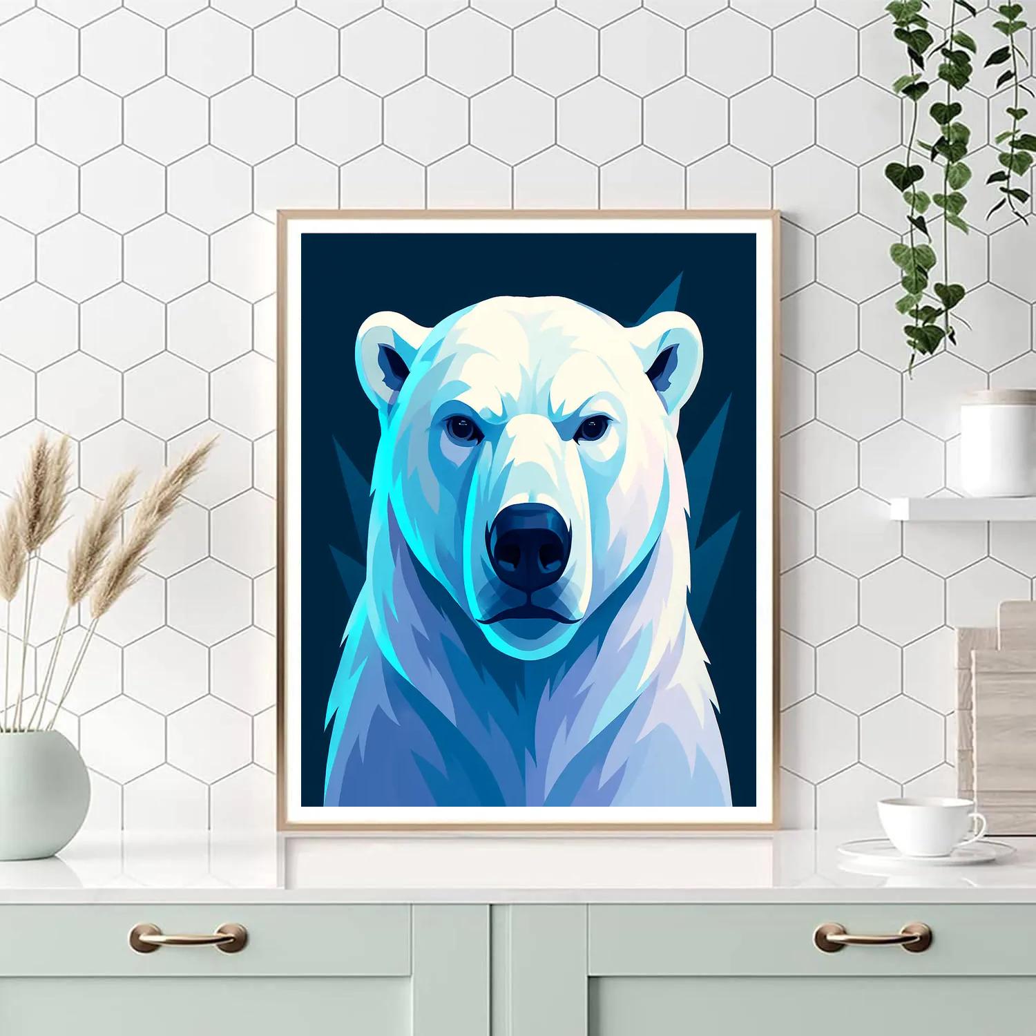 Glacier Pulse Polar Bear Numbered painting kits