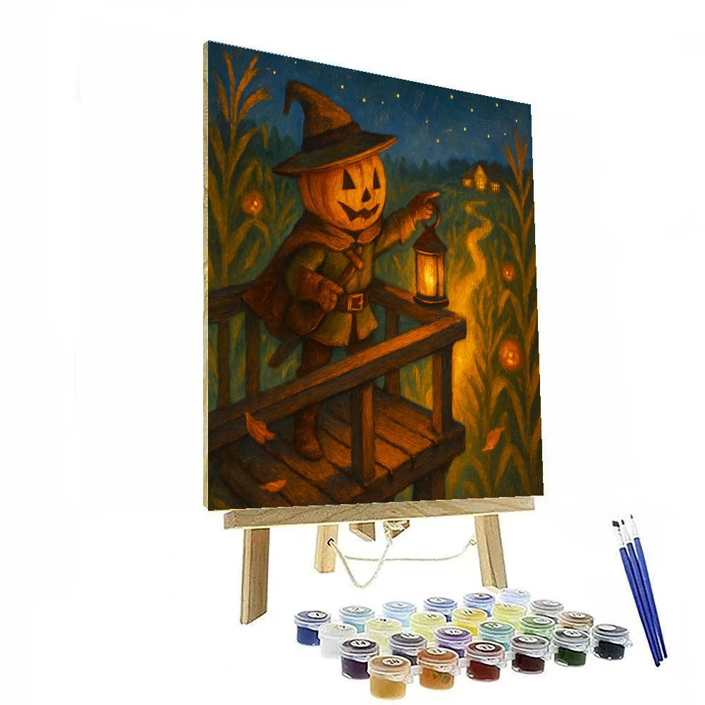 Candlelit Corn Maze Lookout Tower DIY paint by numbers
