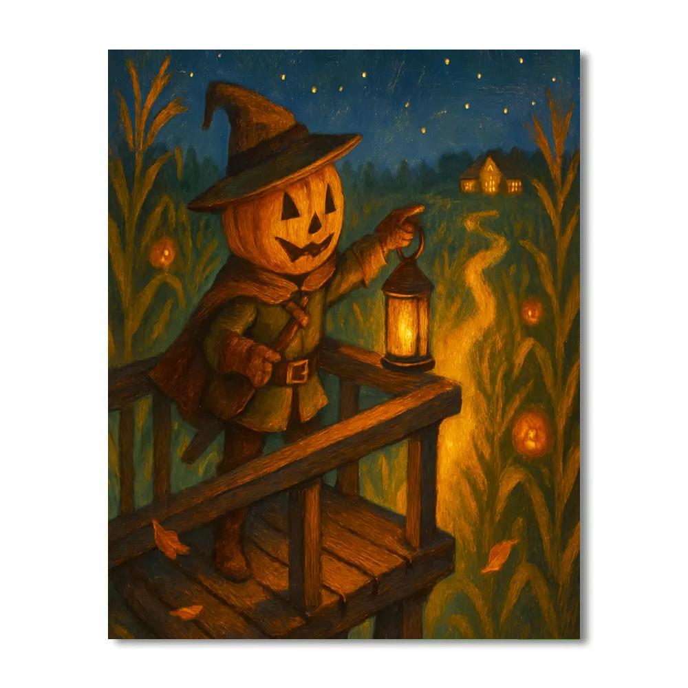 Candlelit Corn Maze Lookout Tower DIY paint by numbers